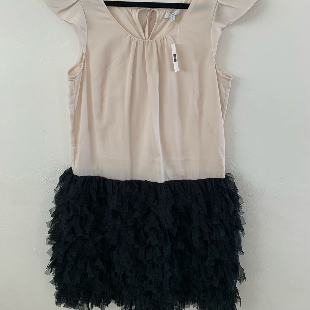 Gap cream/light blush and black dress. Size 4. New with tags